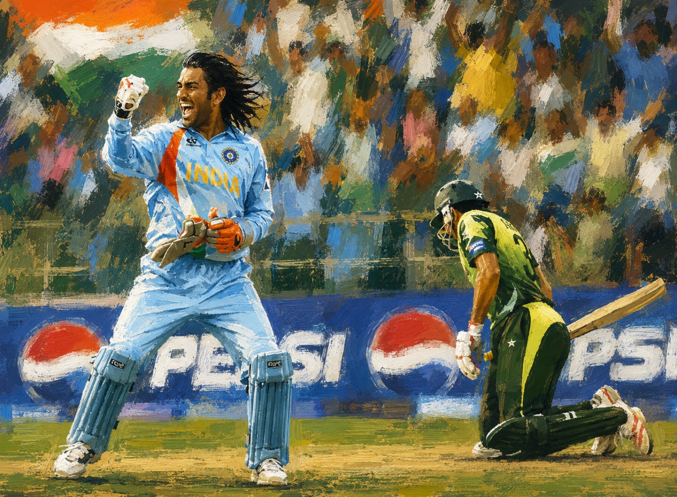 MS Dhoni and India facing Pakistan in the 2007 World Twenty20 Final