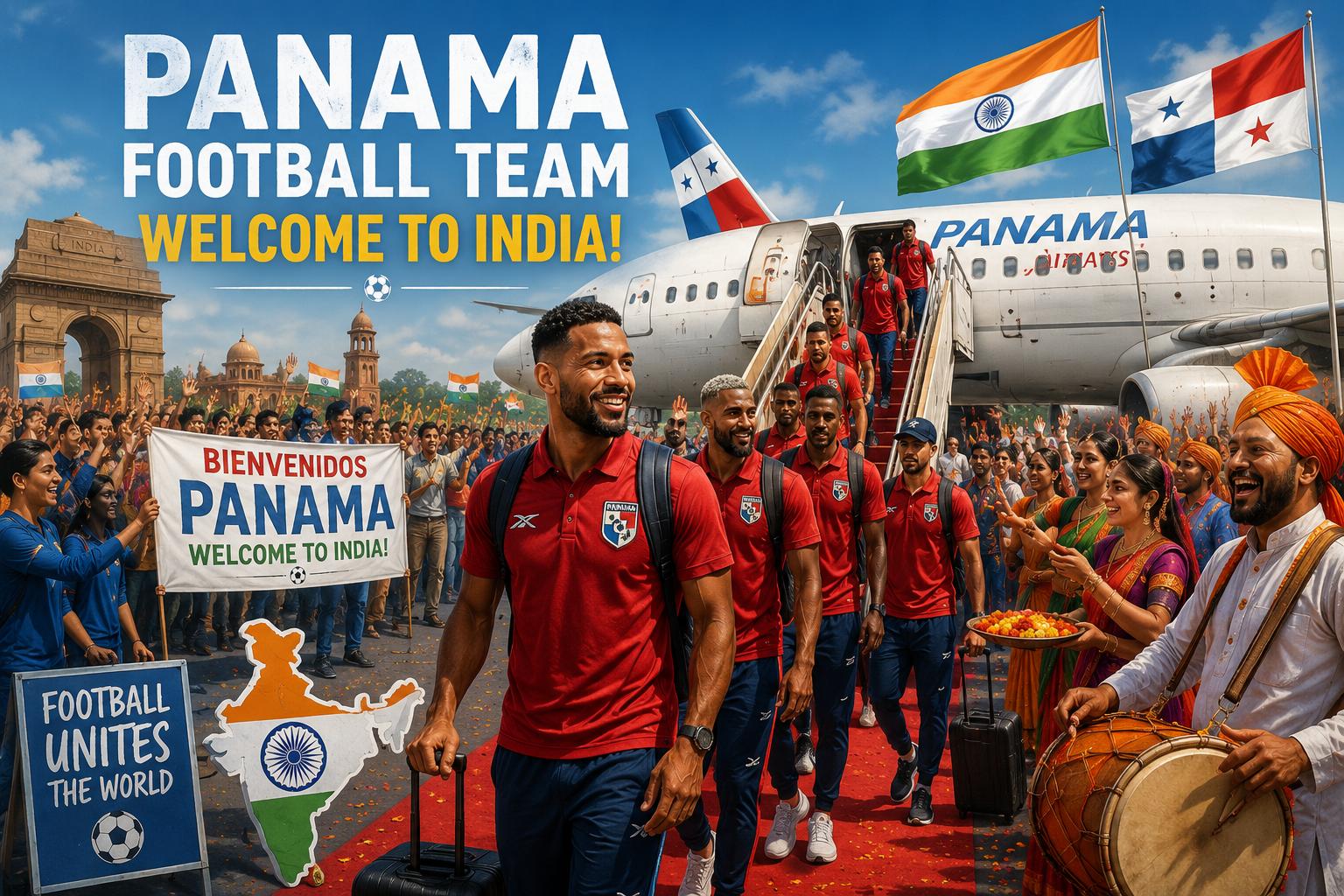 Panama football team welcomed in India ahead of the international friendly